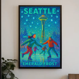 Seattle Emerald Frost Poster