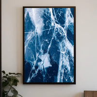 Cracked Ice Photorealistic Winter Art Poster