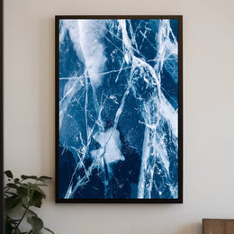 Cracked Ice Photorealistic Winter Art Poster
