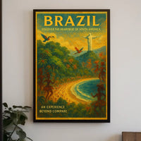 Brazil's Vibrant Landscapes Vintage Travel Poster