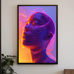 Futuristic Neon Abstract Art Poster - Futuristic Sci-Fi Poster PosterGoat