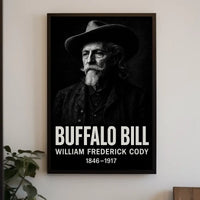 Buffalo Bill Monochrome Portrait for Cultural Heritage Poster
