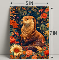 Enchanted Otter In A Floral Wonderland William Morris Art Poster