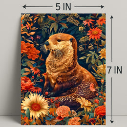 Enchanted Otter In A Floral Wonderland William Morris Art Poster