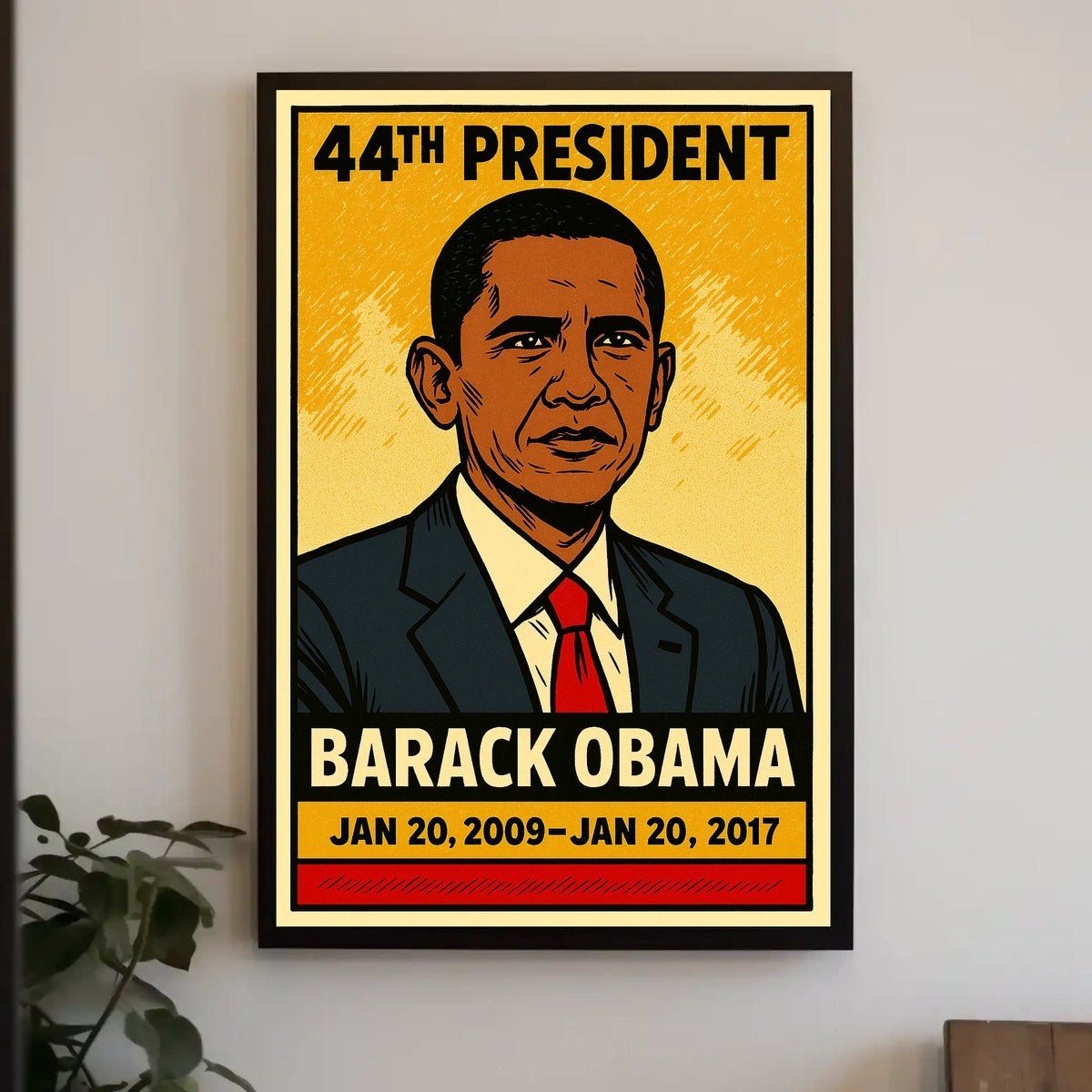 Barack Obama 44th President of the United States Inked Comic Style Poster