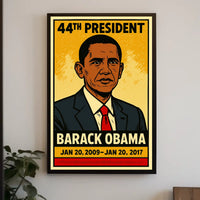 Barack Obama 44th President of the United States Inked Comic Style Poster