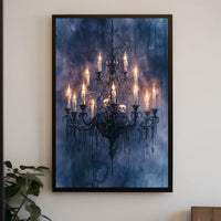 Gothic Chandelier with Skulls Perfect Artistic Statement Poster