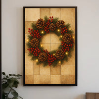 Festive Holiday Wreath Poster