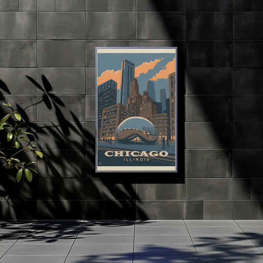 Chicago Illinois Vintage Poster