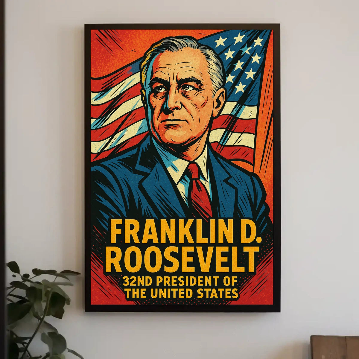Franklin D Roosevelt 32nd President Poster Wall Art Print