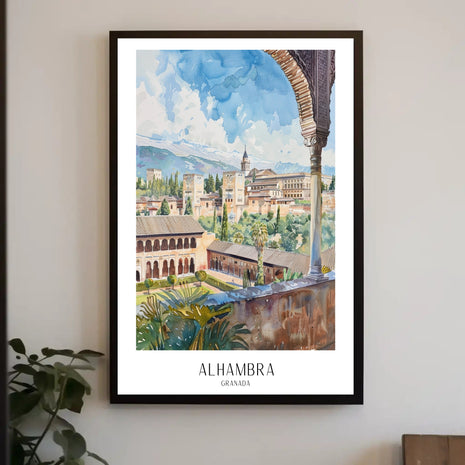 Alhambra Watercolor Art Elegant Cultural or Heritage Poster