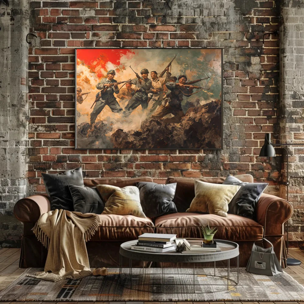 Wartime Heroes: Dramatic Mid-20th Century Battle Poster