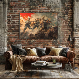 Wartime Heroes: Dramatic Mid-20th Century Battle Poster