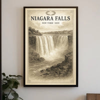 Niagara Falls New York 1850 Poster Vintage Wall Art