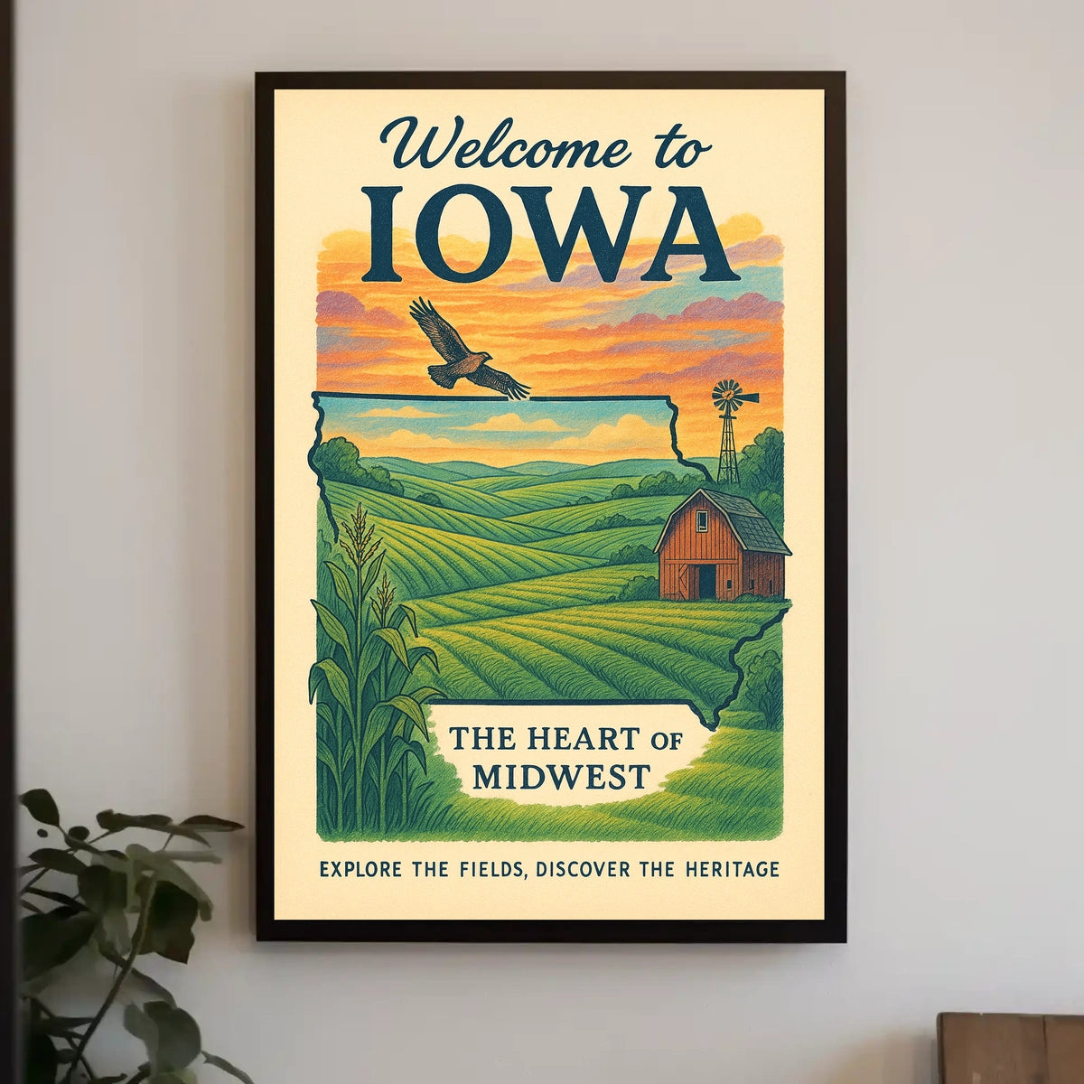 Welcome to Iowa The Heart of Midwest Poster