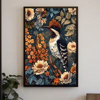 Vibrant Woodpecker Illustration Artistic Poster