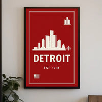 Detroit Skyline Poster PosterGoat