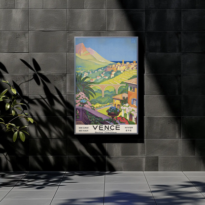 Vence - Scenic French Riviera Vintage Travel Poster