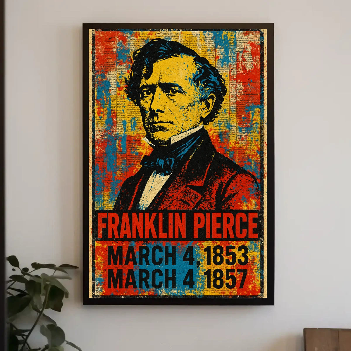 Franklin Pierce 14th President of the United States Street Art Mashup Poster