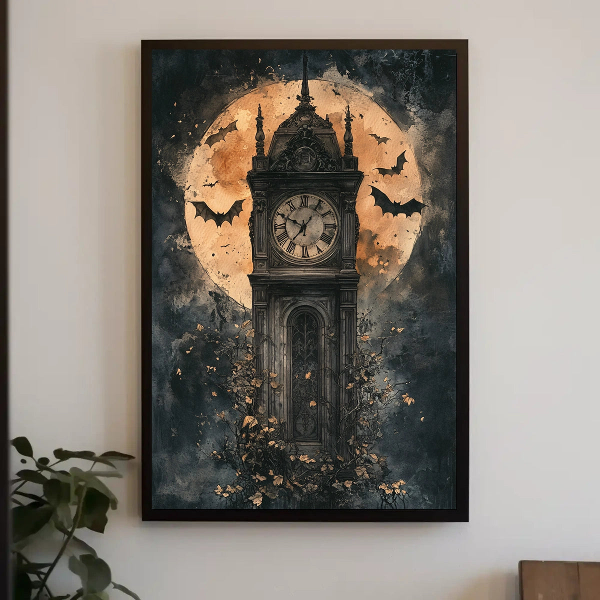 The poster features a tall, Gothic-style clock tower standing prominently at the center. Travel Poster