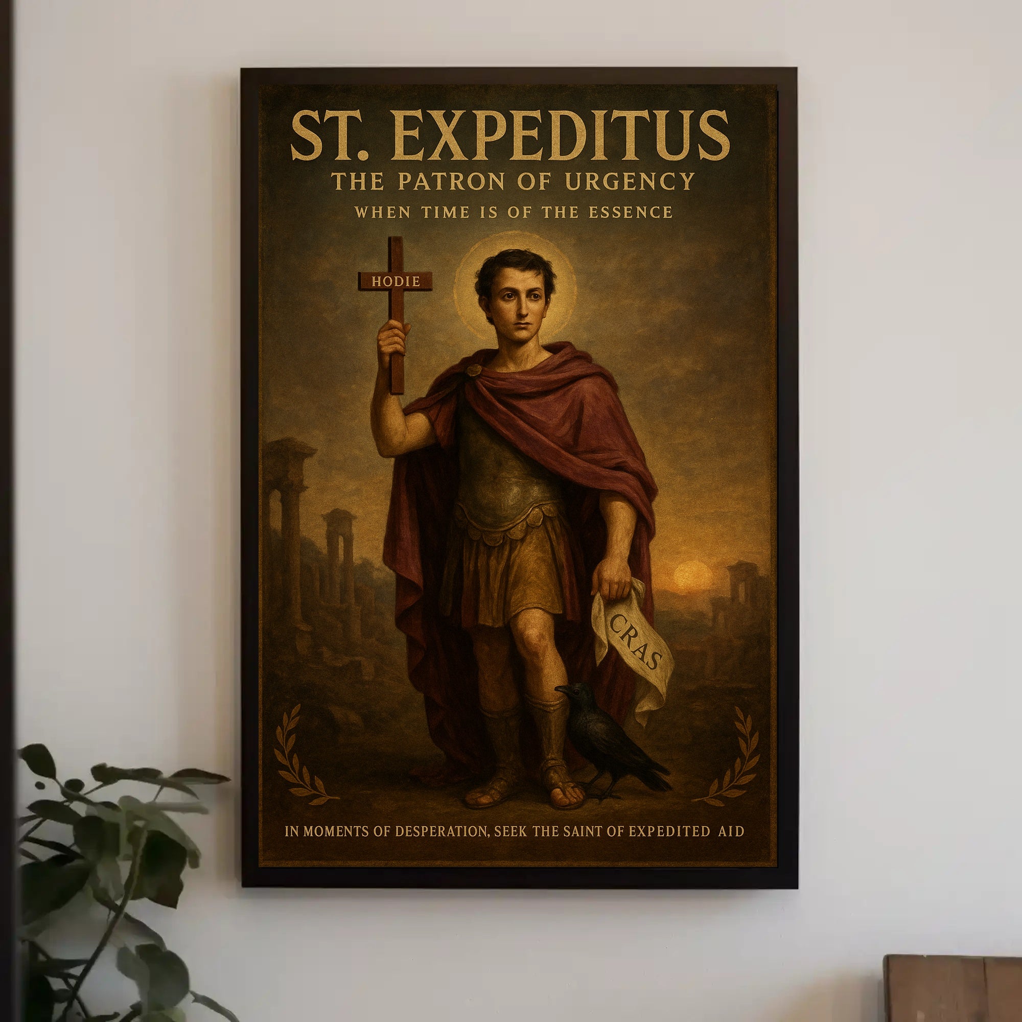 St. Expeditus Religious Poster Vintage Wall Art