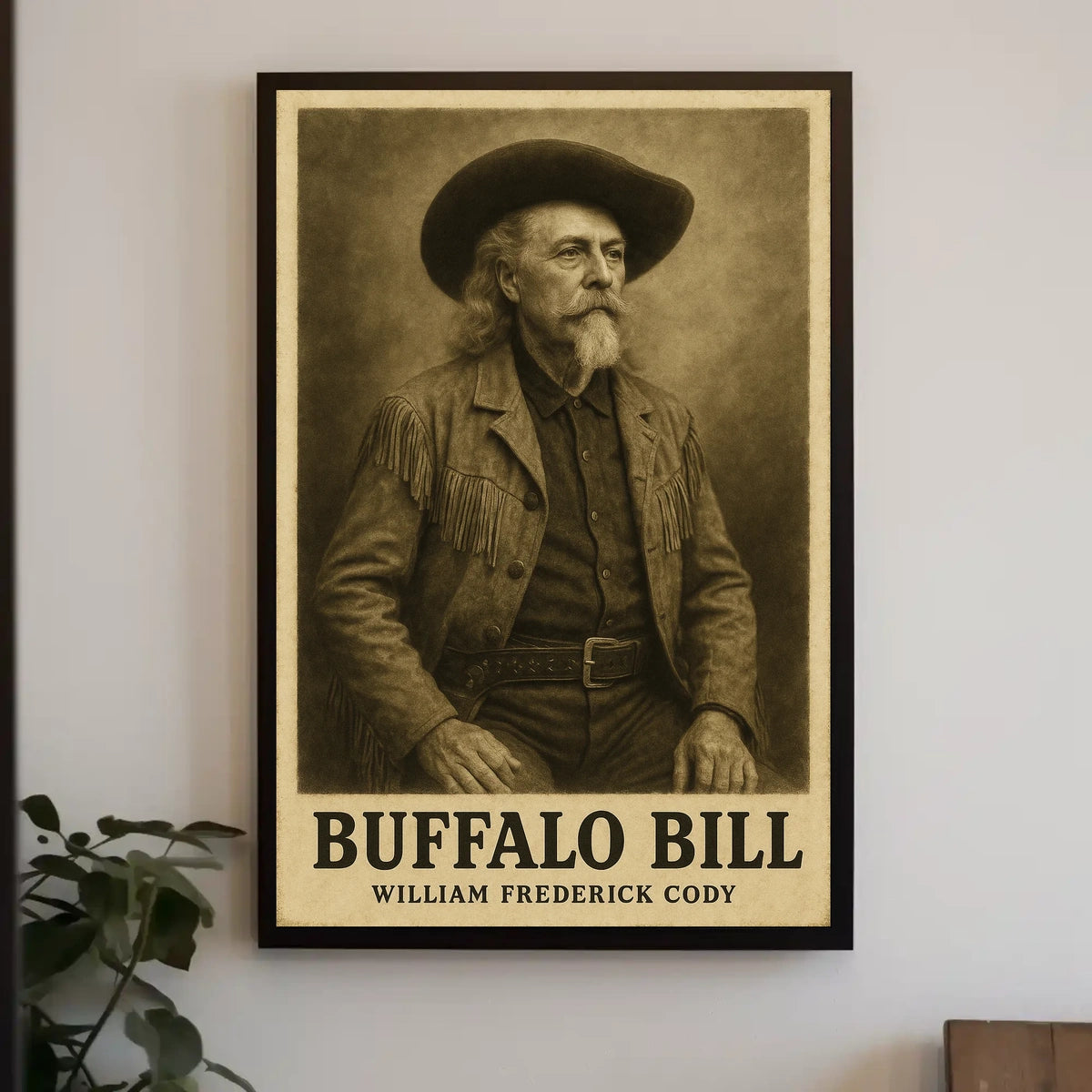 Buffalo Bill Vintage Illustration Historical or Presidential Poster