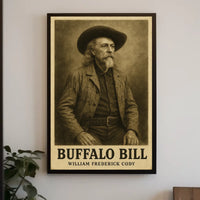 Buffalo Bill Vintage Illustration Historical or Presidential Poster