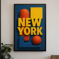New York Abstract Design Poster Cityscape Wall Art Decor