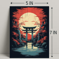 Tranquil Torii At Sunset Poster PosterGoat