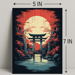 Tranquil Torii At Sunset Poster PosterGoat