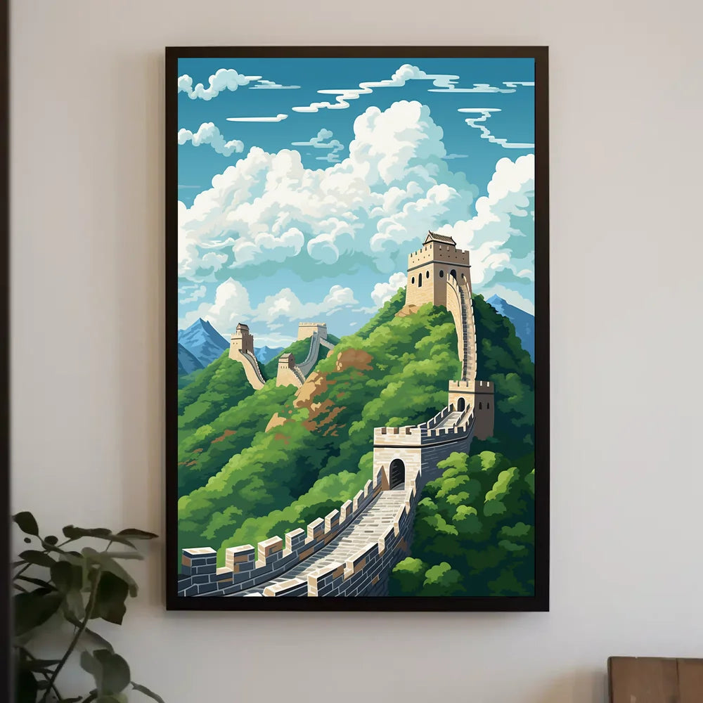 Great Wall of China Artistic Travel Poster