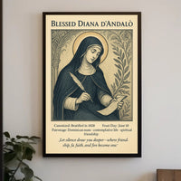Blessed Diana d’Andalò Vintage Religious Iconography Poster