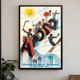 Winter Fun In Switzerland Poster