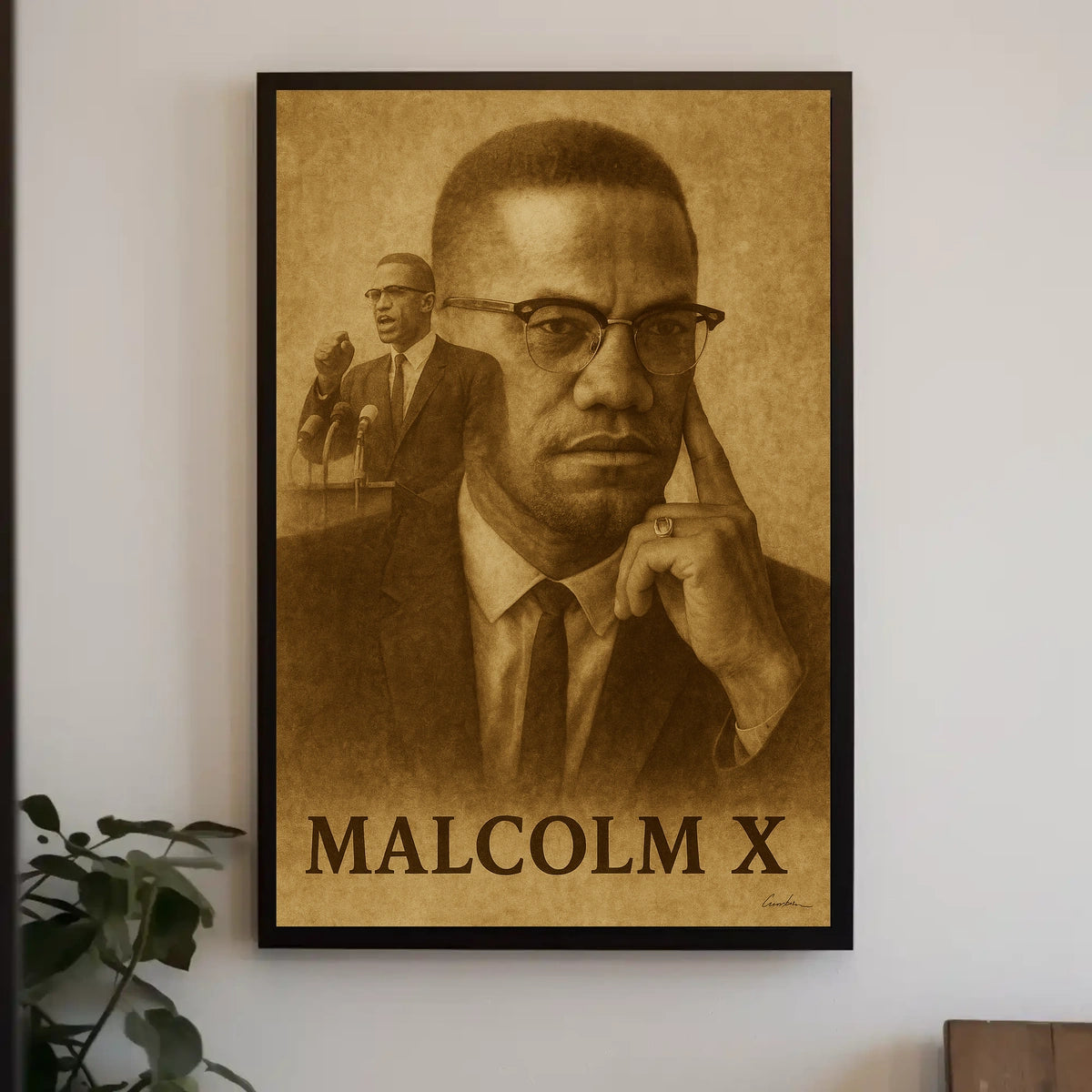 Malcolm X Iconic Leader Poster
