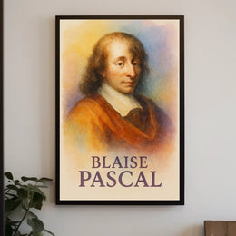 Blaise Pascal Portrait for Historical or Presidential Poster
