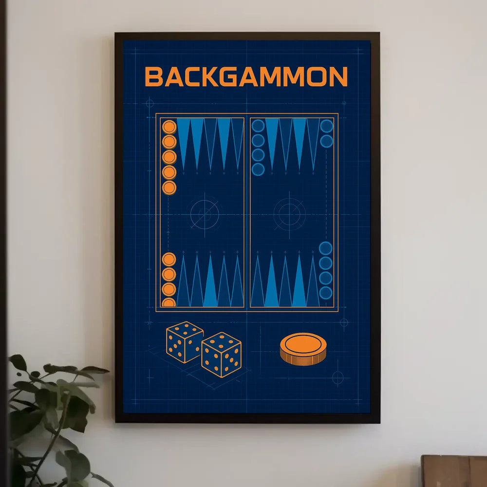 Backgammon Blueprint Art: Abstract or Artistic Poster