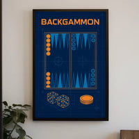 Backgammon Blueprint Art: Abstract or Artistic Poster