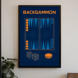 Backgammon Blueprint Art: Abstract or Artistic Poster
