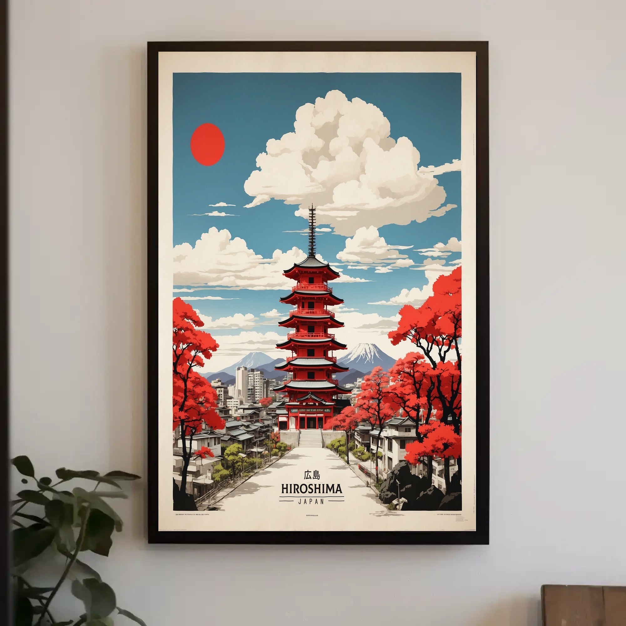 Hiroshima Vintage Travel Poster in Japanese Aesthetic