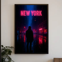Neon Nights In New York Poster