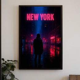 Neon Nights In New York Poster