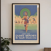 Vintage Beach Vibes South Shore Line Travel Poster