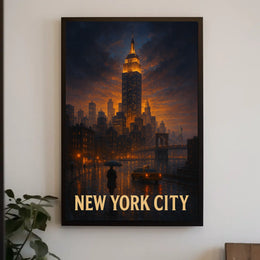 New York City at Dusk Poster