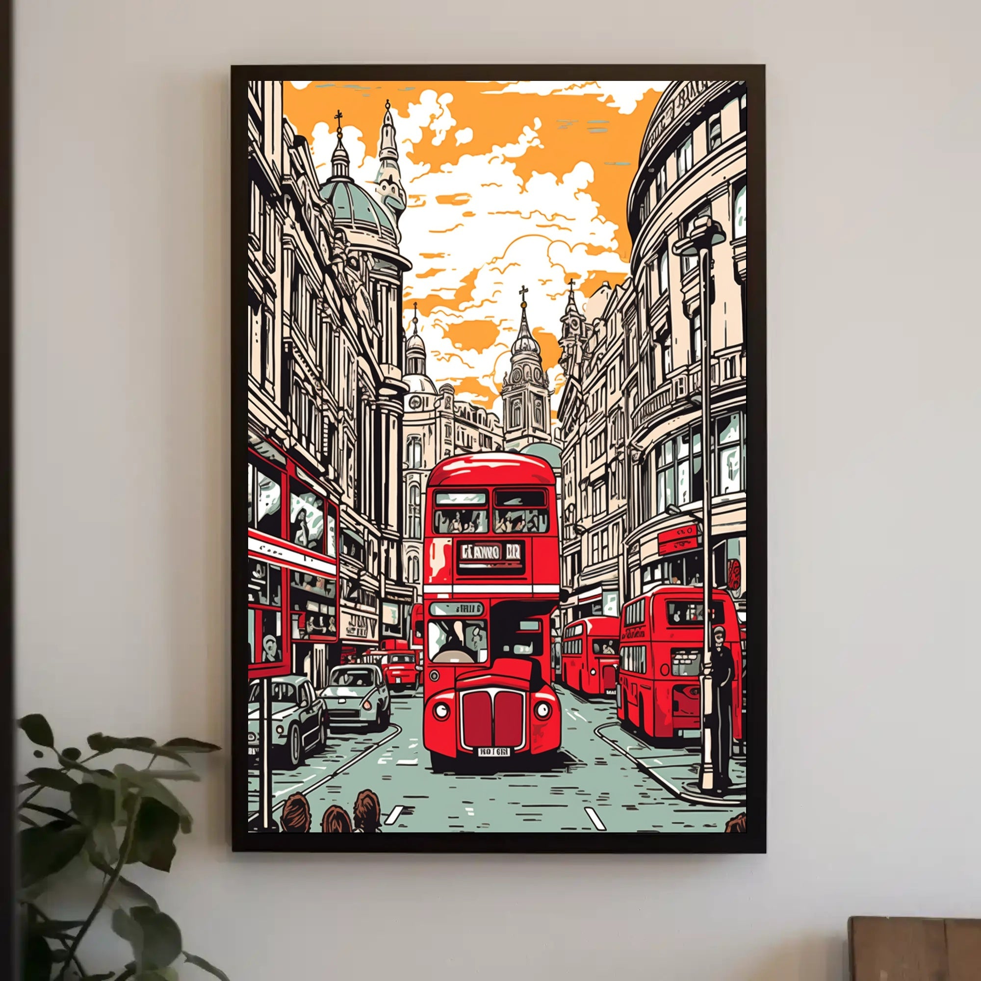 Vintage London Cityscape Poster