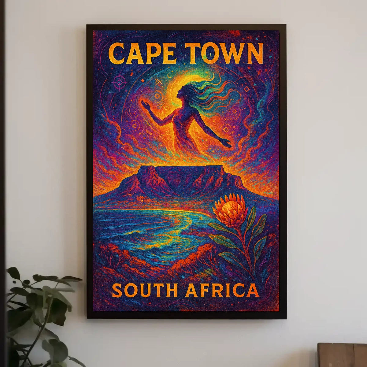 Cape Town Dreamscape Psychedelic Art Poster Print