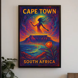 Cape Town Dreamscape Psychedelic Art Poster Print