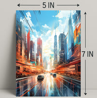 Futuristic Urban Landscape Poster