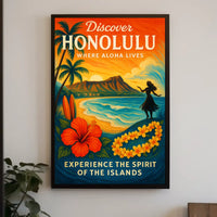 Discover Honolulu Where Aloha Lives Poster
