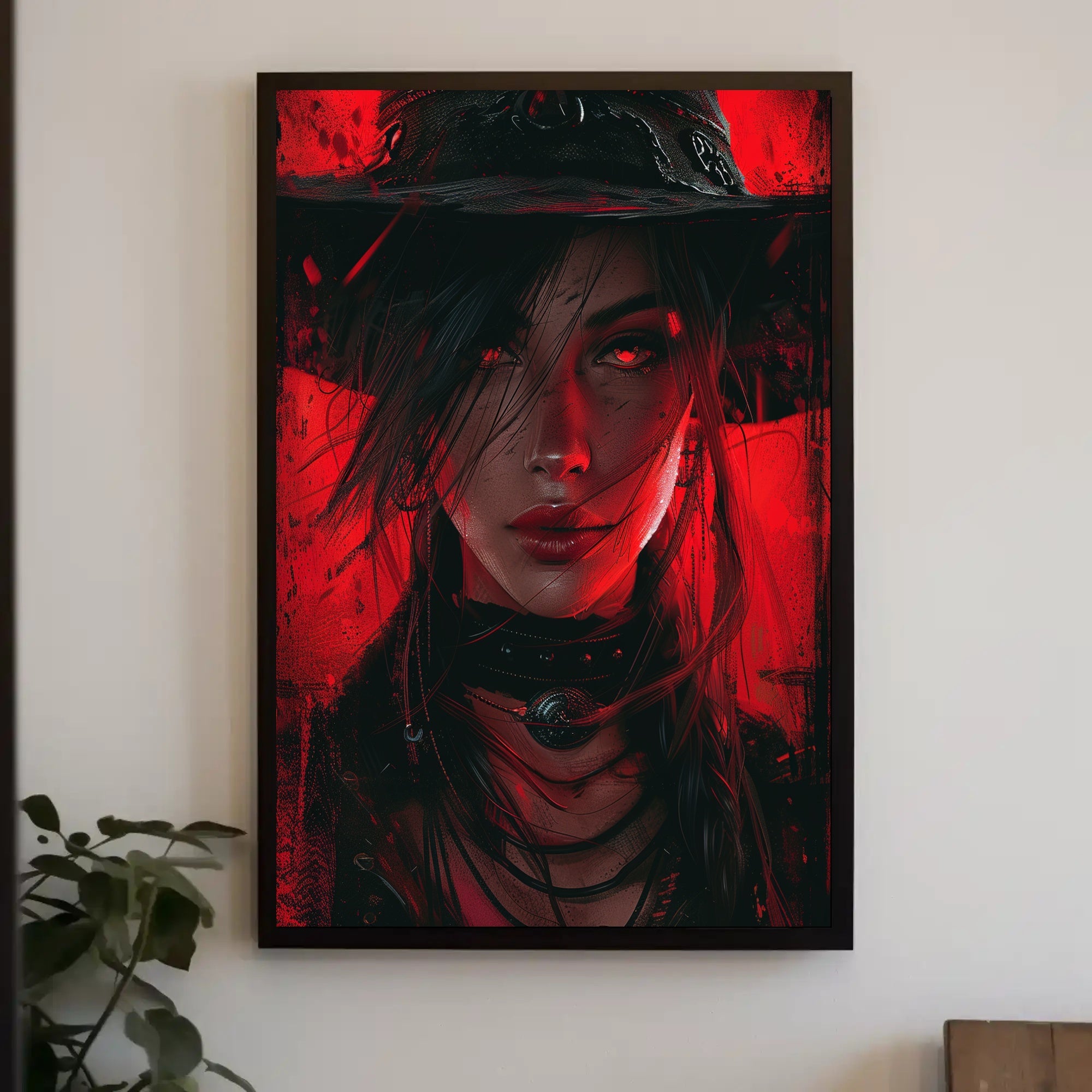 Mystical Hooded Figure in Enchanted Library Poster PosterGoat