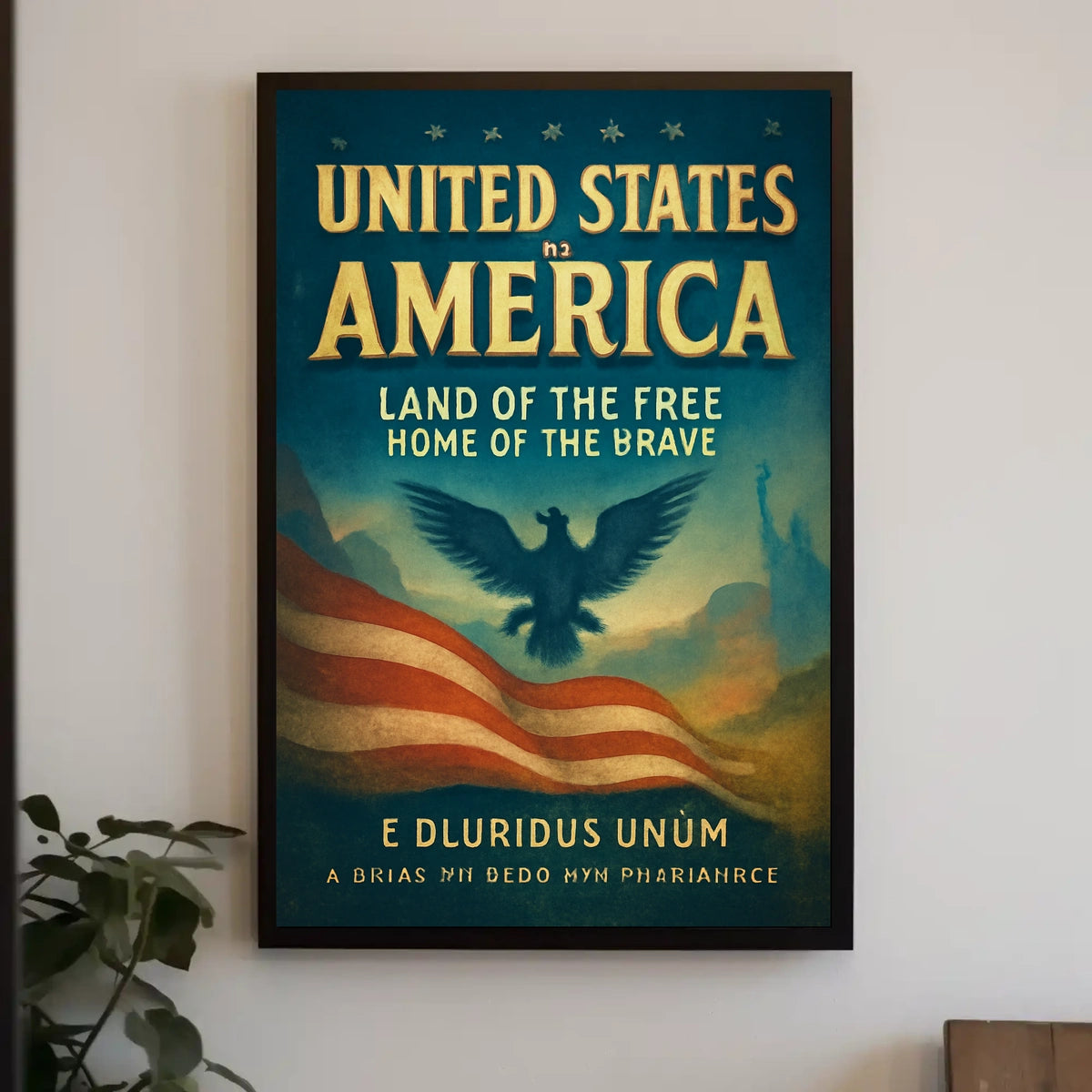 Patriotic Themes Vintage Nostalgic Eagle Poster